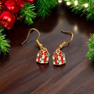 Christmas Gift Festive Holiday Dangle Earrings